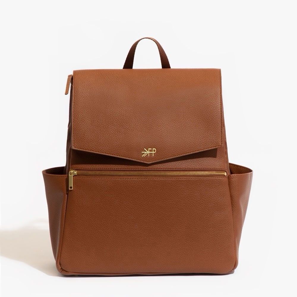 Freshly Picked Convertible Classic Diaper Bag ll Backpack Cognac Brown Leather